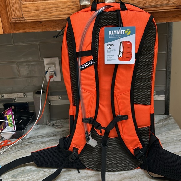 Klymit Echo 12L Orange Backpack NEW TAGS HYDRATION BACK PACK / WAIST PADDING - Picture 2 of 11